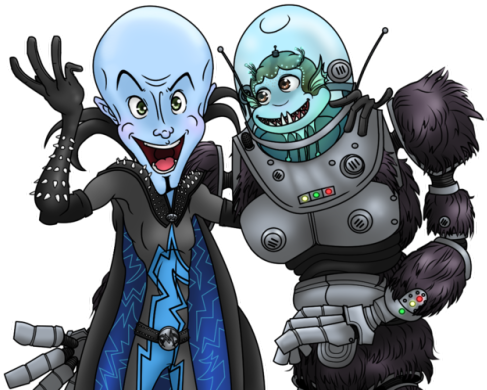 What Is Megamind So Happy About Who Knows [background - Cartoon (500x413), Png Download