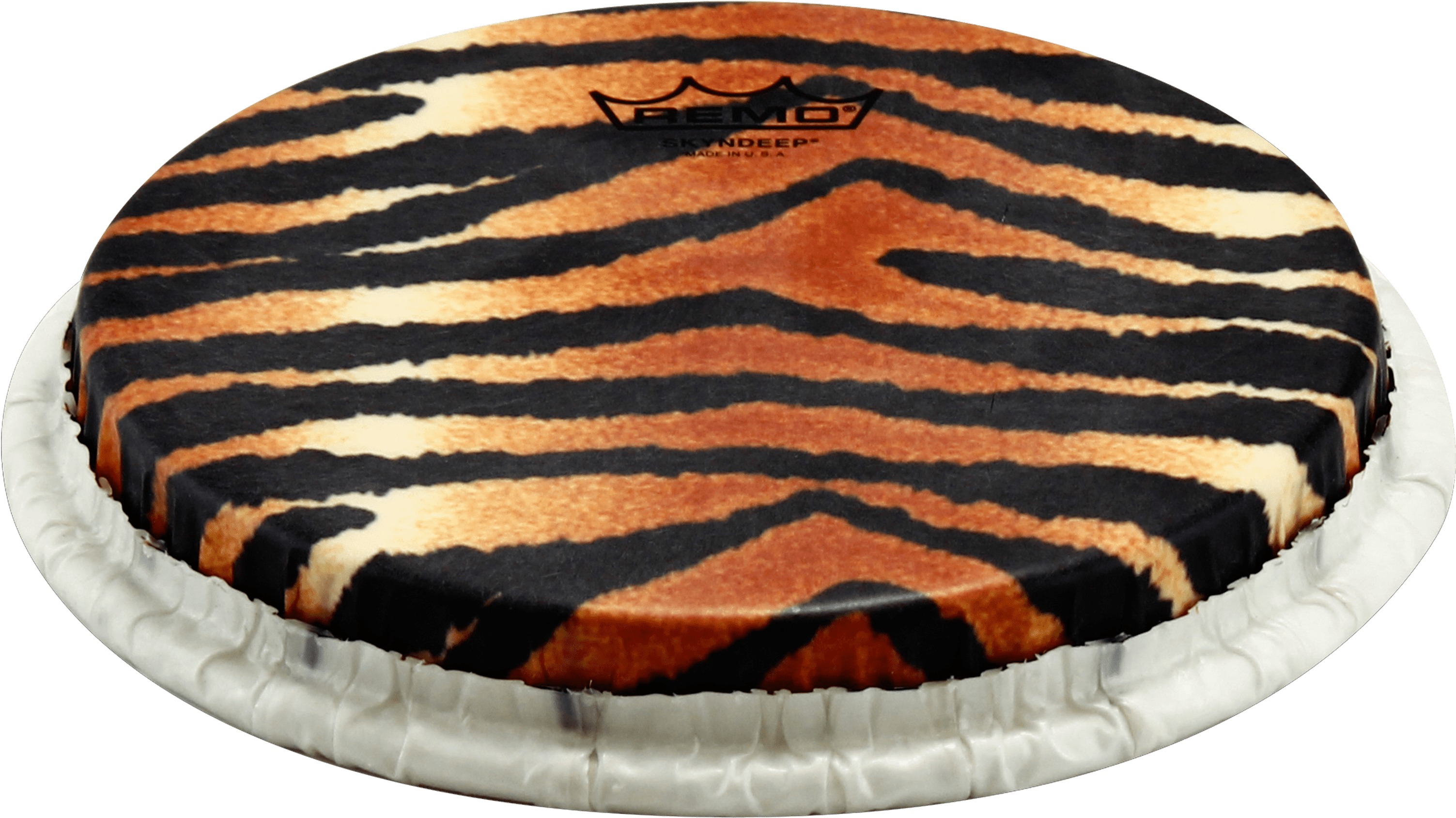 Remo Tucked Skyndeep Bongo Drumhead-tiger Stripe Graphic, - Parches Remo Para Bongo (3300x3300), Png Download