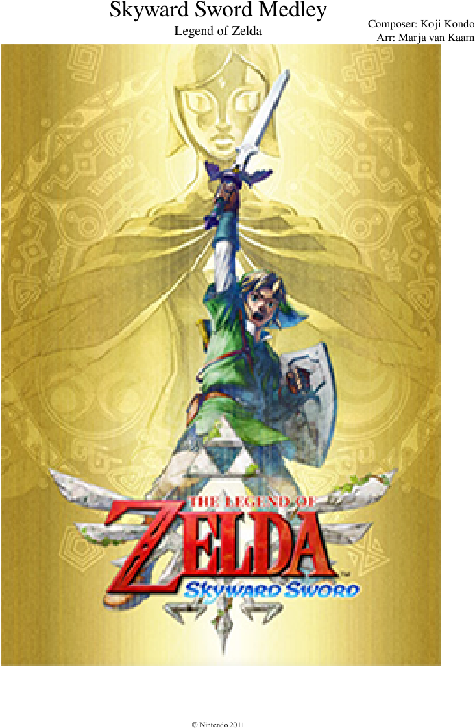 Skyward Sword Medley Sheet Music Composed By Composer - Nintendo The Legend Of Zelda - Skyward Sword ( (827x1169), Png Download
