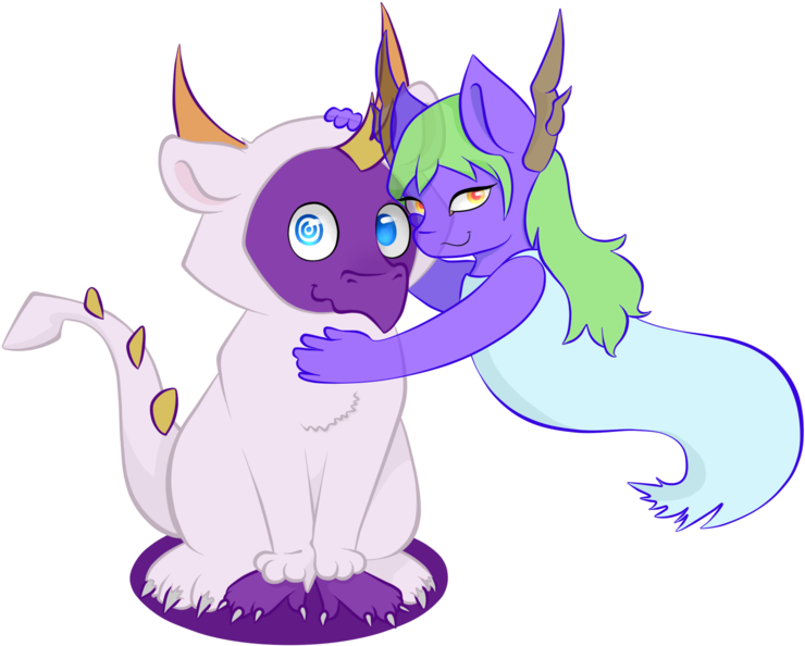 Spooky And Her Cat - Work Of Art (800x656), Png Download