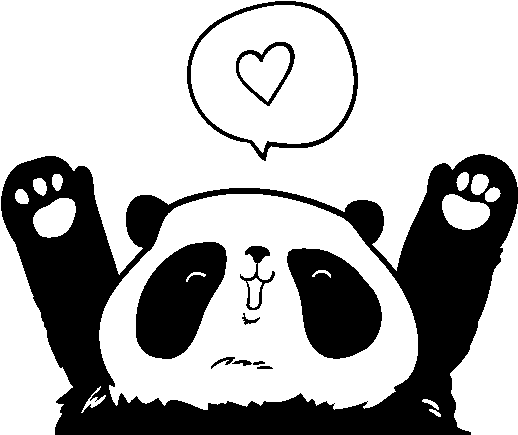 Love Panda Coloring Page - Panda Enamorado Para Dibujar (600x470), Png Download