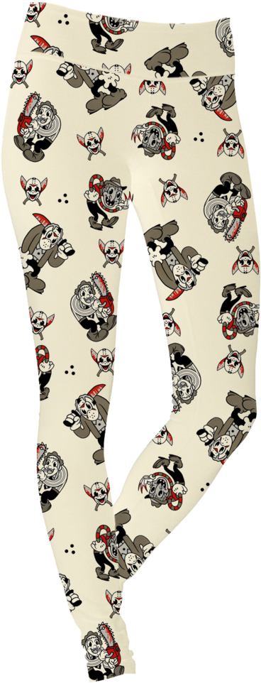 Horror Toon Town Leggings - Leggings (488x1024), Png Download