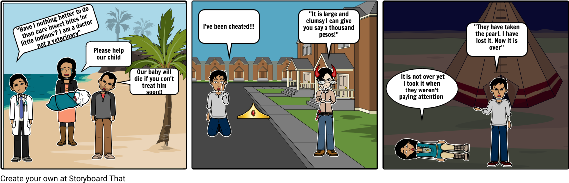 The Pearl Storyboard - Cartoon (1164x385), Png Download
