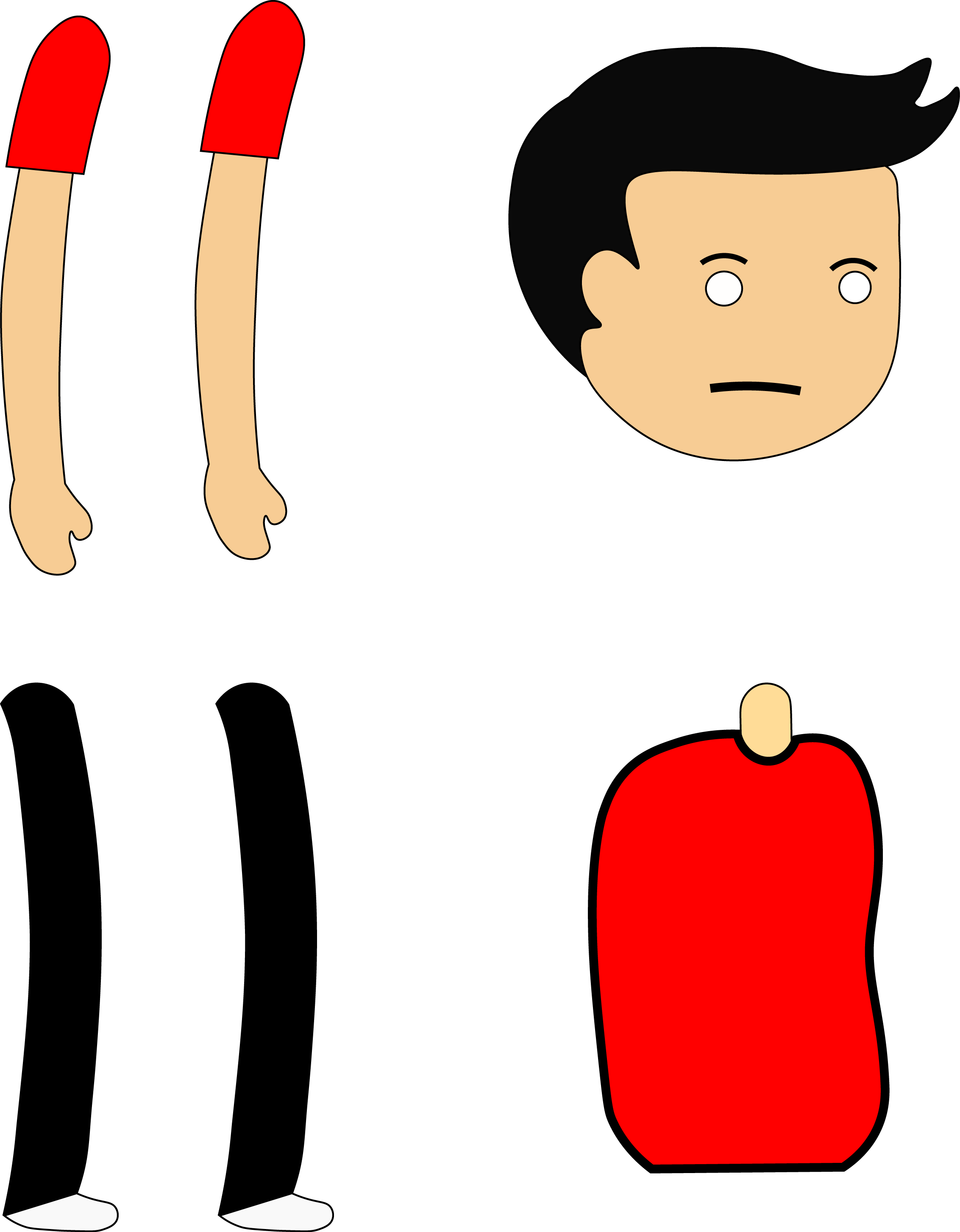 Preview - 2d Cartoon Character Png (2265x2905), Png Download