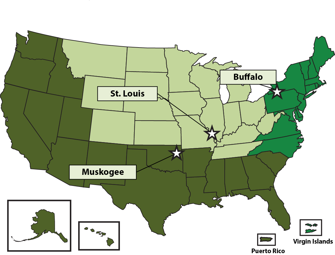 Usa Map For Regional Processing Offices - Moving To Different Places (1084x827), Png Download