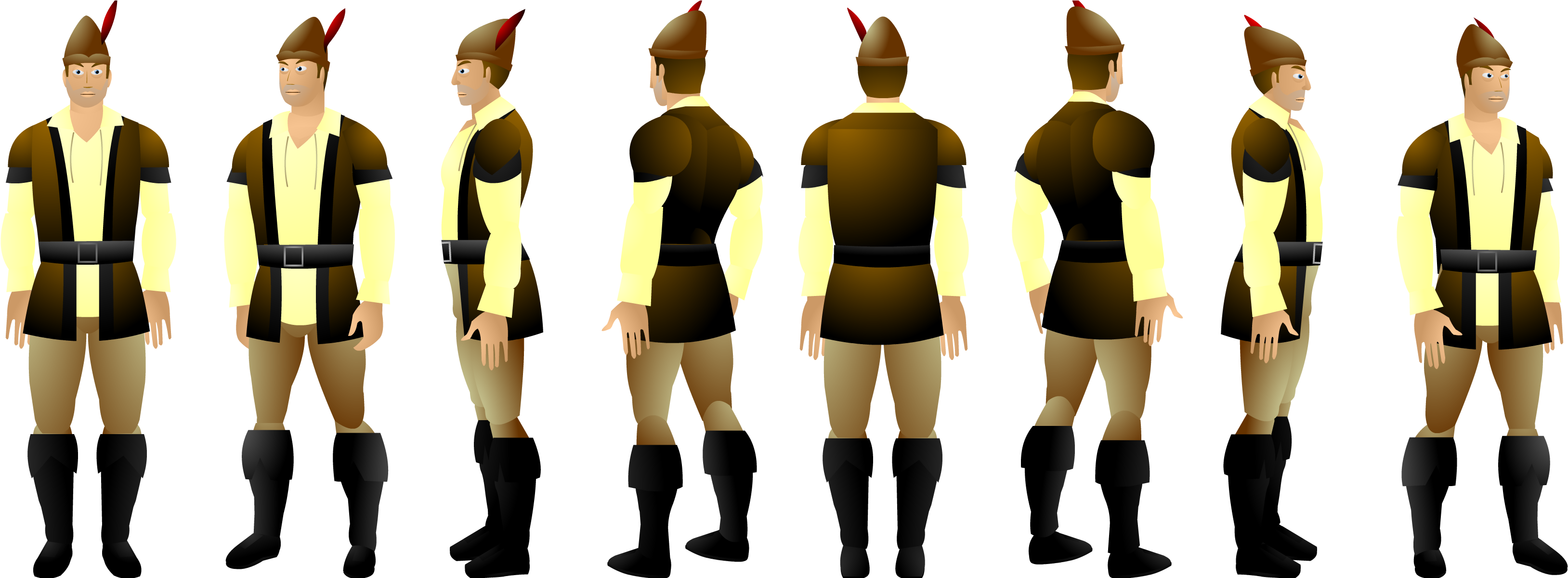 Tubby A Character Pack By Flashcartoonlibrary - 2d Animation Character For Flash (3400x1200), Png Download