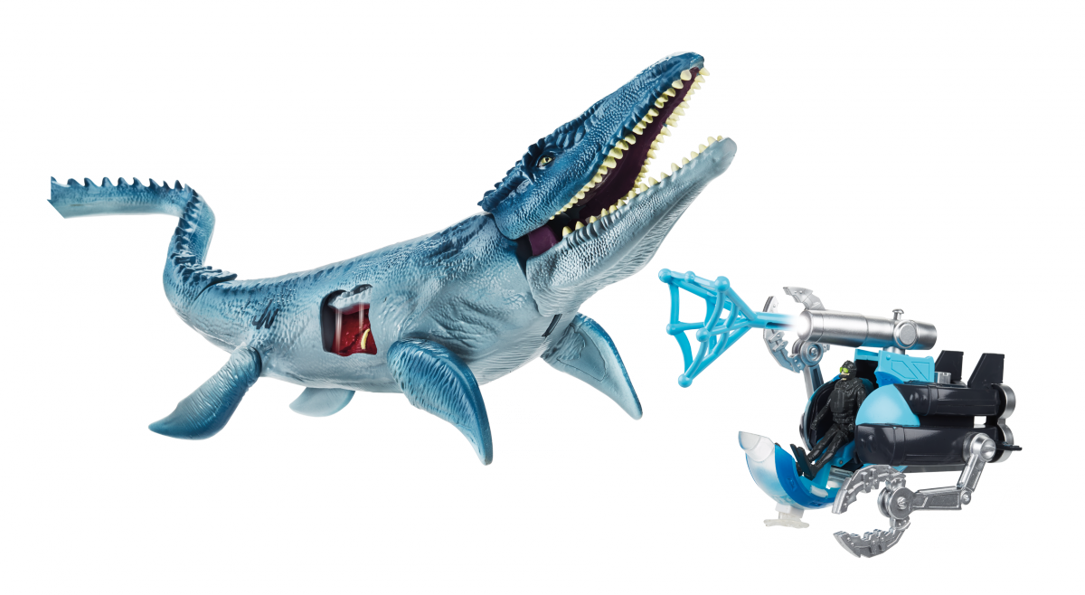 Jurassic World Vehicle Battle Packs Submarine - Jurassic Park Jurassic World Mosasaurus Vs. Submarine (1200x658), Png Download