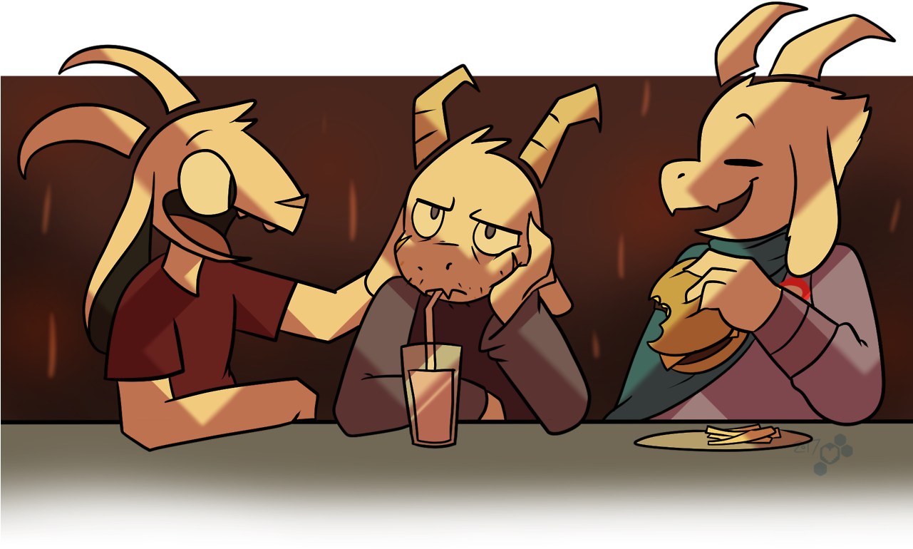 My Two Personal Favorite Asriels Belong To @squatlord - Undertale Growth Spurt Au (500x320), Png Download