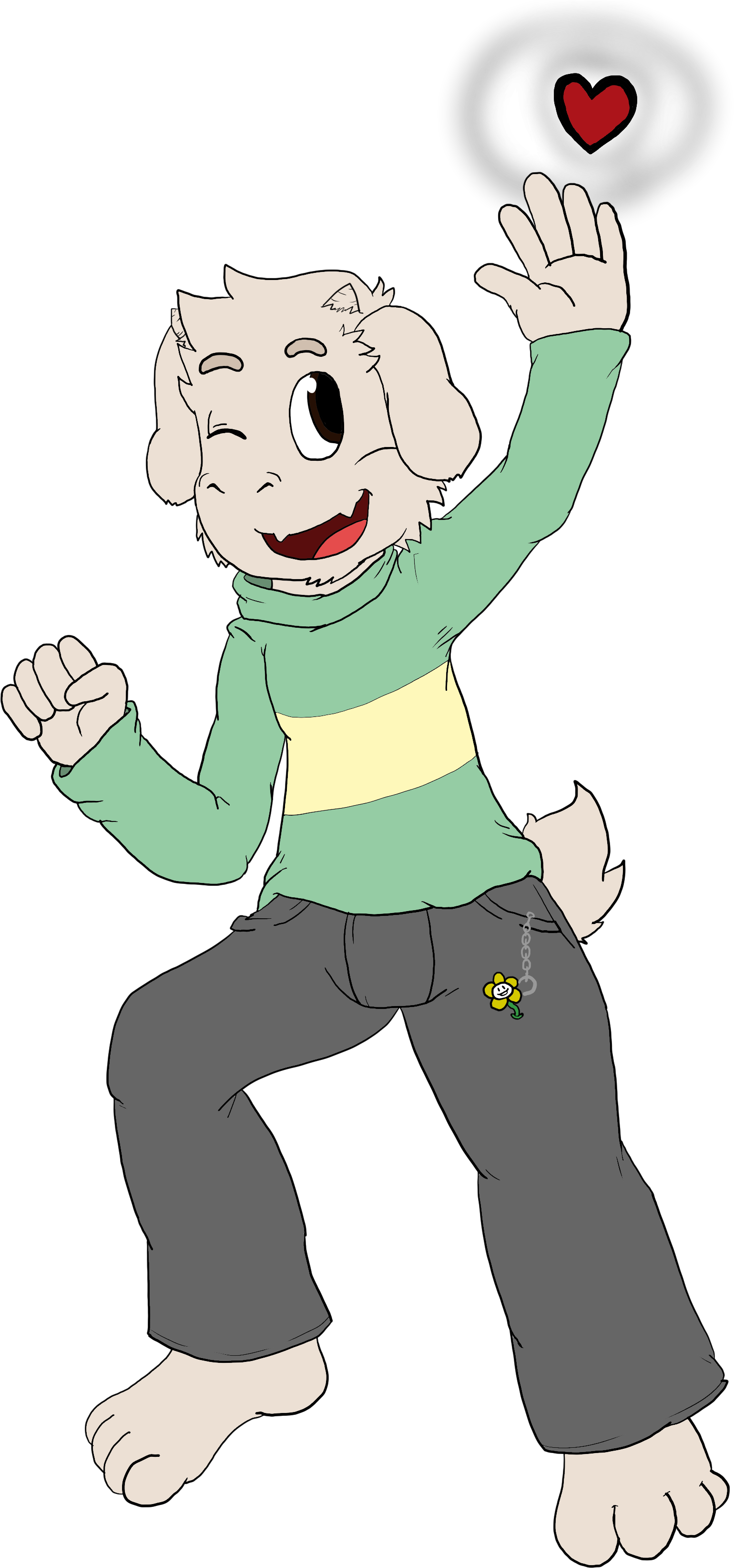 Asriel Dreemurr - Cartoon (1736x3328), Png Download