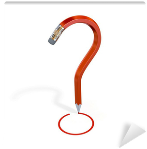 Fotomural Lápiz De Curvatura En El Signo De Interrogación - Illustration (400x400), Png Download