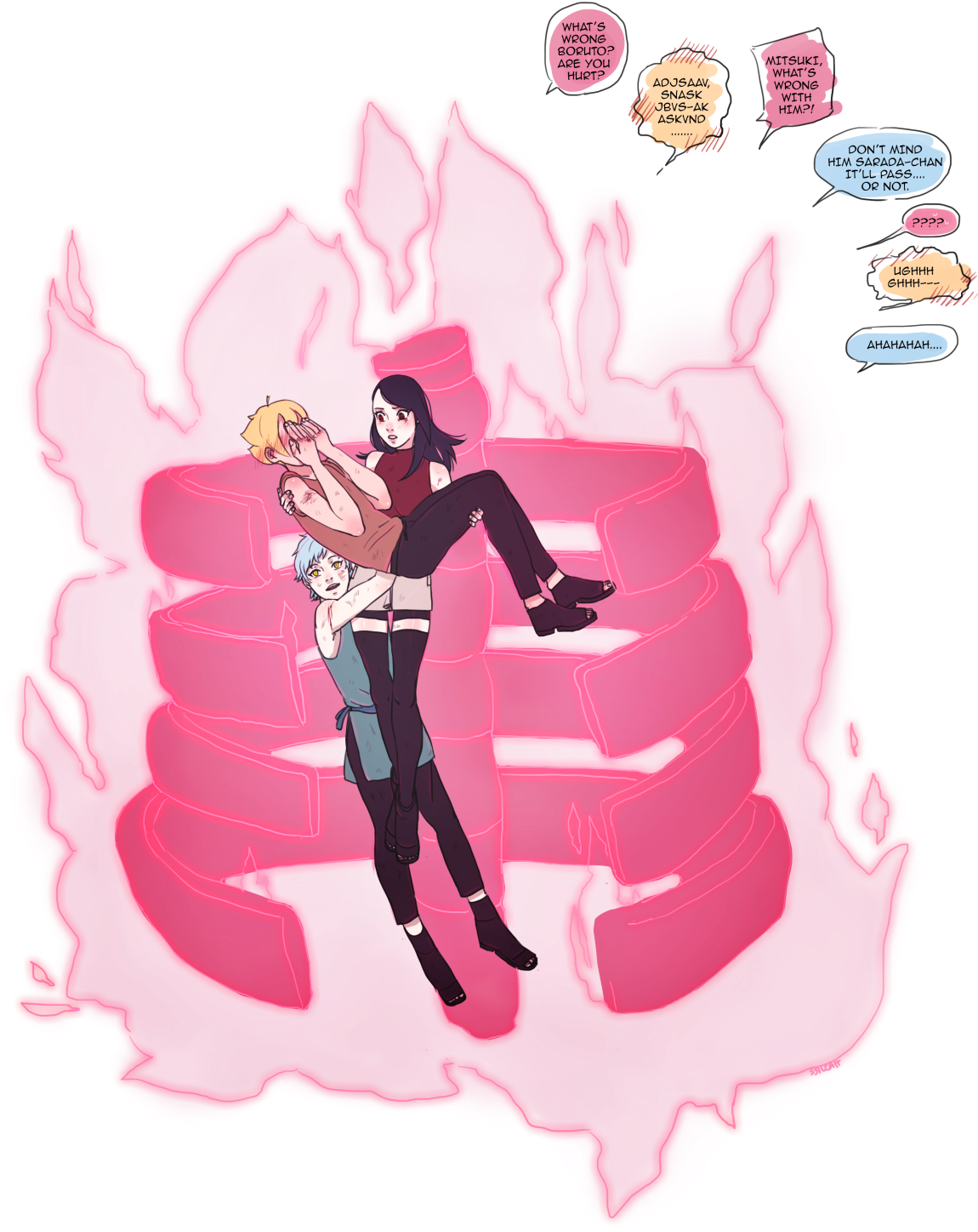 サス🗑サク Ssilcatt - Sarada Susanoo (1280x1483), Png Download