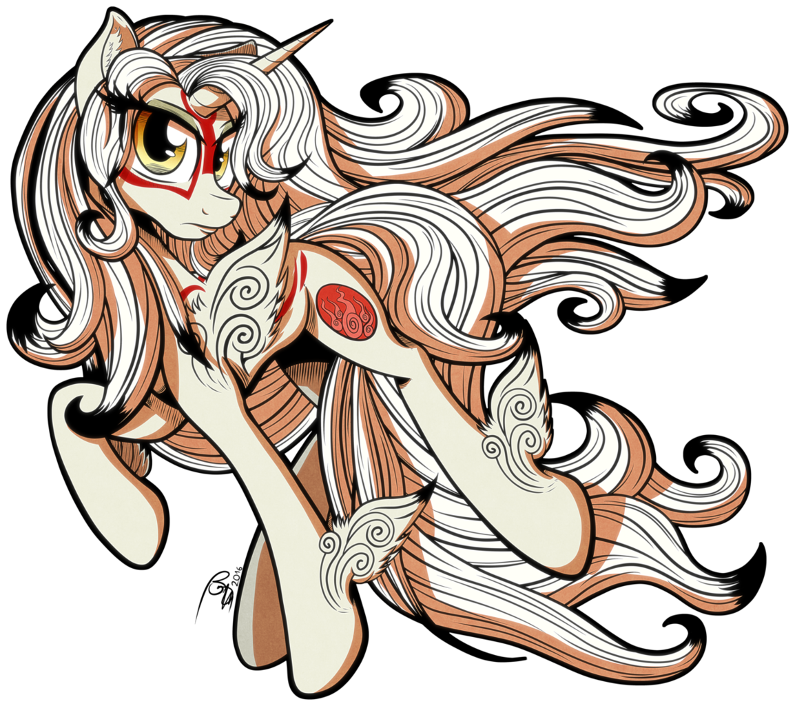 Gray Day, Okami, Ponified, Raised Hoof, Safe, Solo - Amaterasu Okami Mlp (1154x1024), Png Download