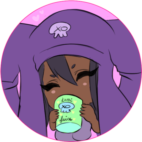 Okami Gets A Juice~ - Cartoon (486x486), Png Download