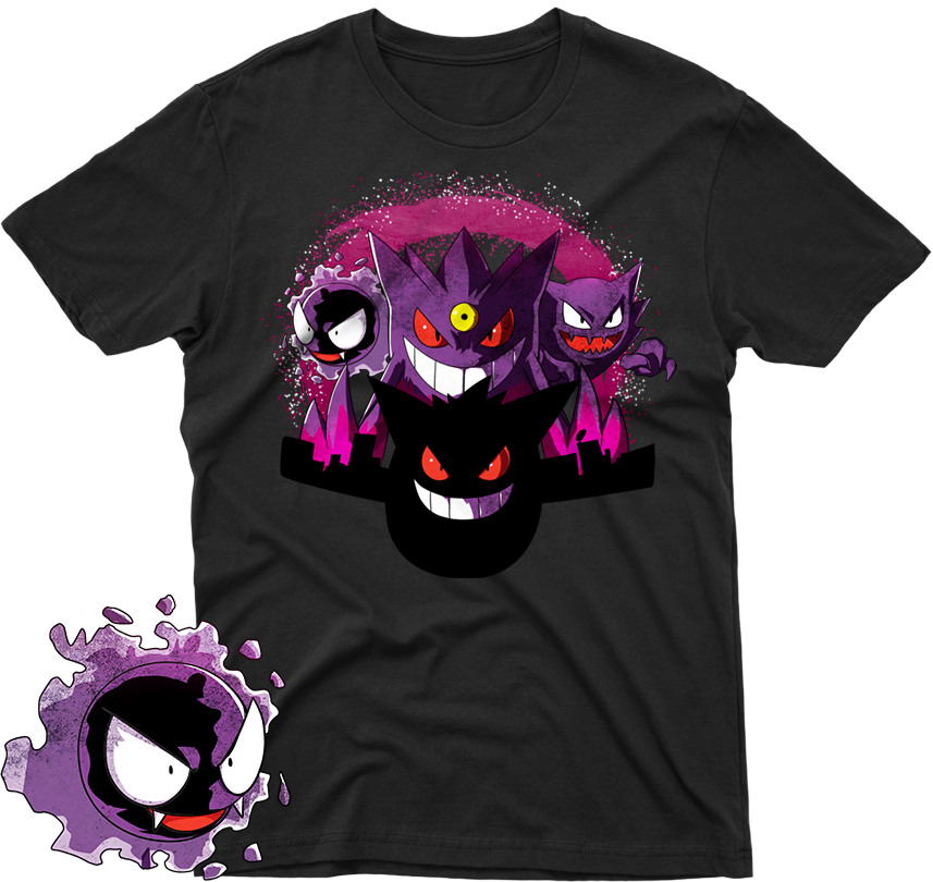 Ghost Pokemon Ghastly Haunter Gengar Crew Day Black - Halloween Squirtle Pokemon (857x810), Png Download