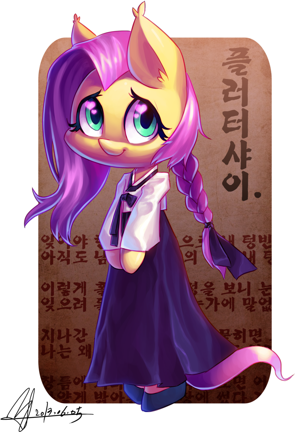 Hanbok Fluttershy By Jggjqm522 - My Little Pony: Friendship Is Magic (1024x1458), Png Download