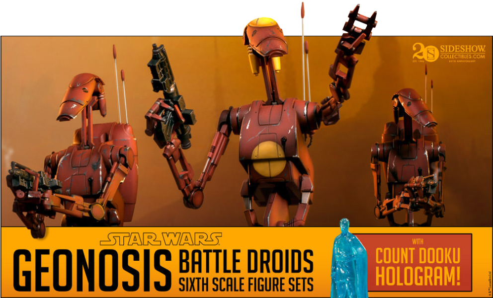 Sideshow Geonosis Battle Droids - Vereador (992x600), Png Download