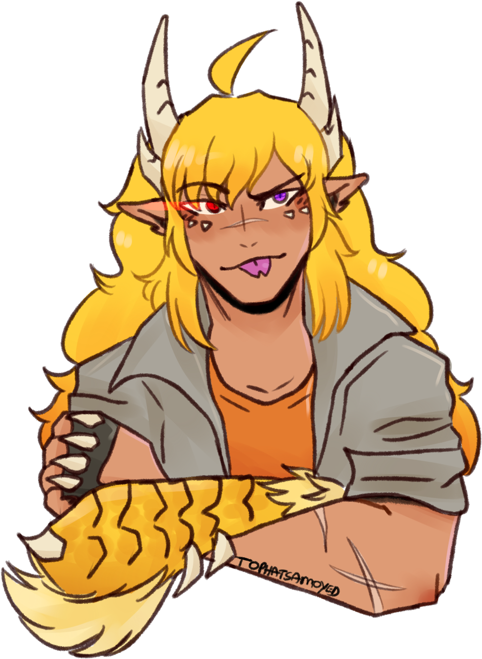 I Promised A Yang, So Here's A Dragon Faunus Yang - Dragon Faunus Yang Xiao Long (1258x1471), Png Download