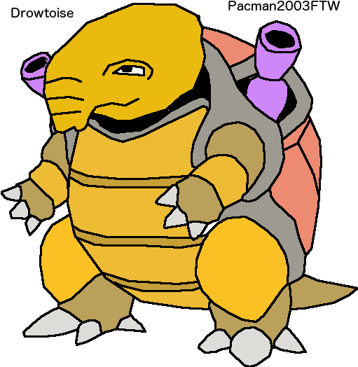 This Is My Creation Of A Mix Of Blastoise And Drowzee - Cartoon (510x535), Png Download
