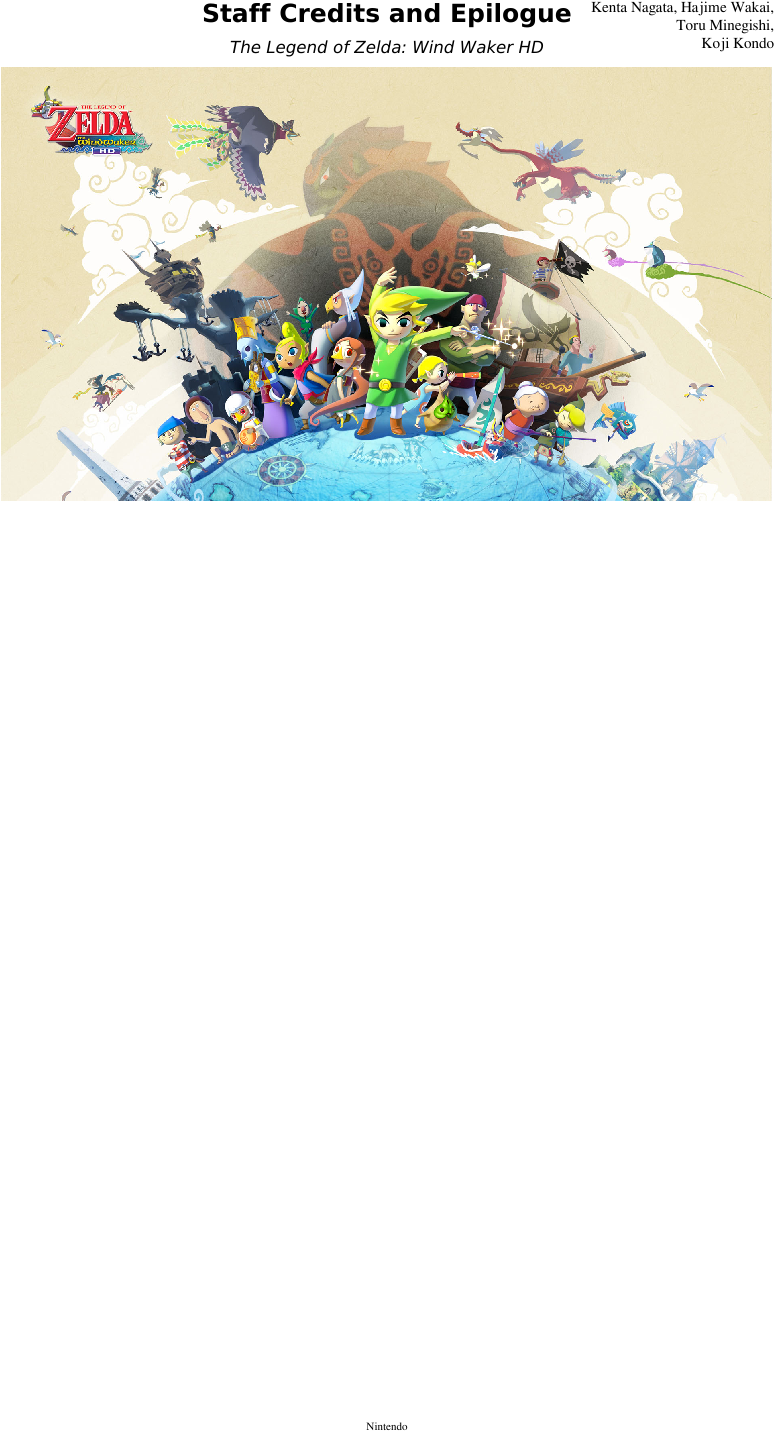 Staff Credits And Epilogue Sheet Music Composed By - Legend Of Zelda 25th Anniversary Game Wall Print Poster (850x1533), Png Download