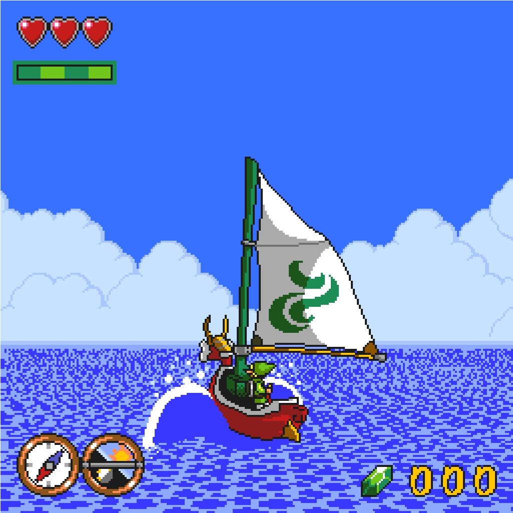 "this Is What I Think Wind Waker Would Look Like On - Link To The Past Water (800x538), Png Download