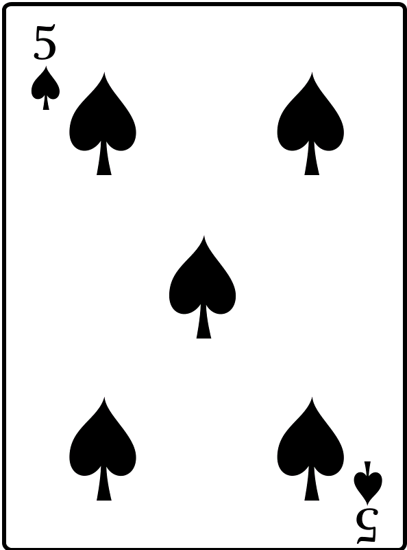 Spades - Clipart 5 Card (800x800), Png Download