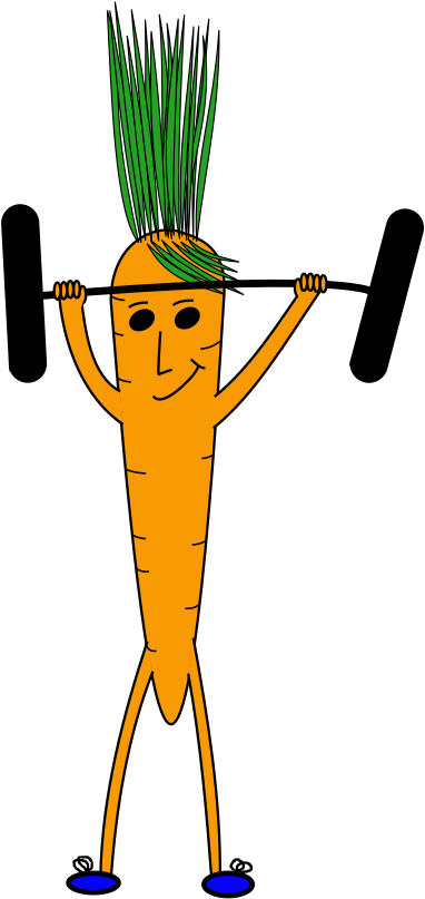 This Free Icons Png Design Of Weightlifting Carrot (1697x2400), Png Download