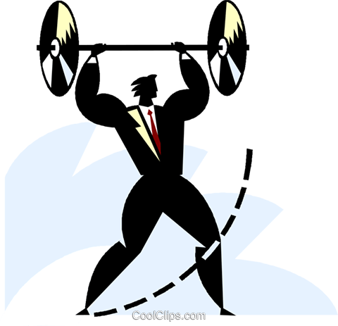 Businessman Lifting Weights Royalty Free Vector Clip - Power Tactic Soft And Hard (480x463), Png Download