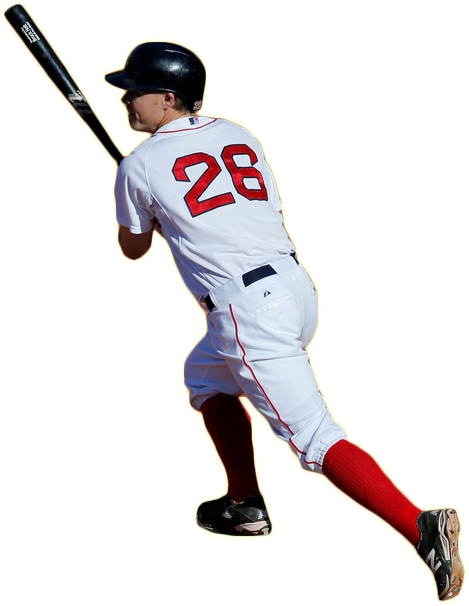 Brock Holt Glove Bat Cleats Batting Gloves Guard - Dodgers Red Sox Transparent (469x606), Png Download