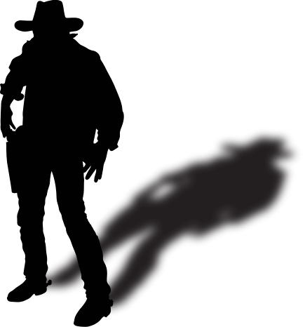 Gunslinger - Silhouette (435x466), Png Download