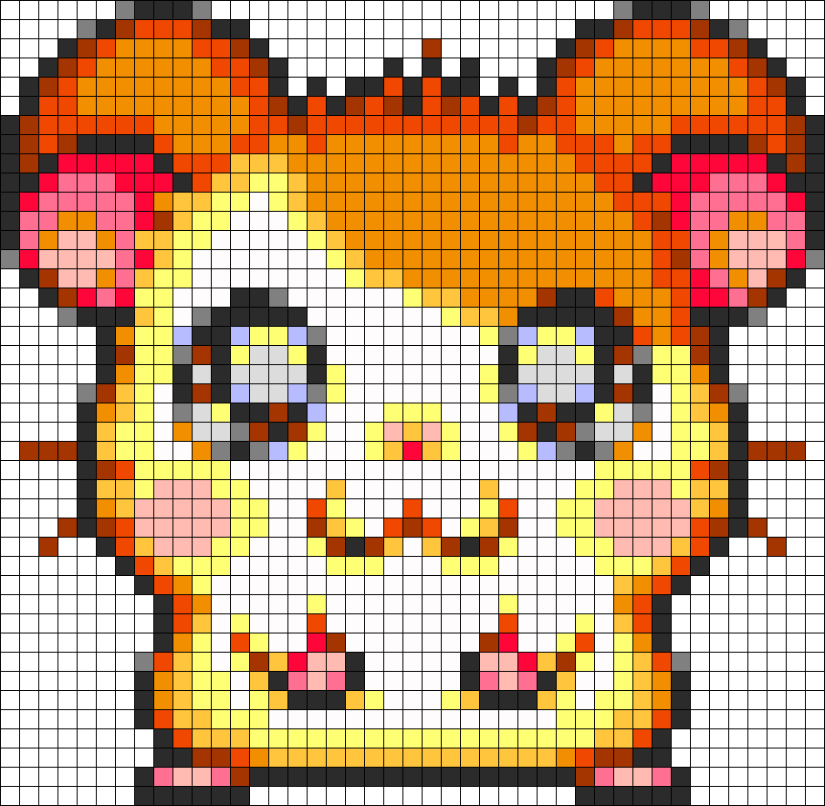 Hamtaro Ham Ham Perler Bead Pattern / Bead Sprite - Cute Hamtaro Pixel Art (904x883), Png Download