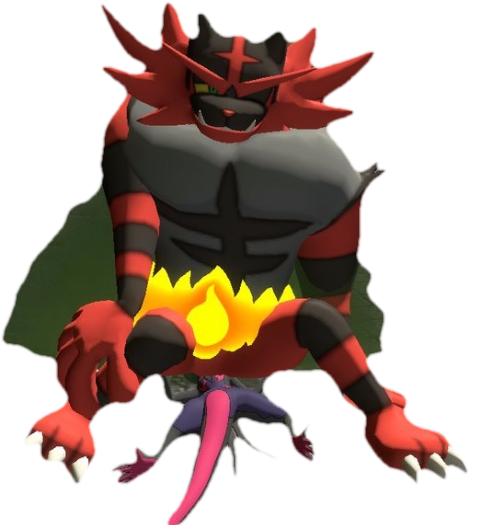 Incineroar Gasses Salazzle By Smellyponylover-dawof89 - Incineroar (578x624), Png Download
