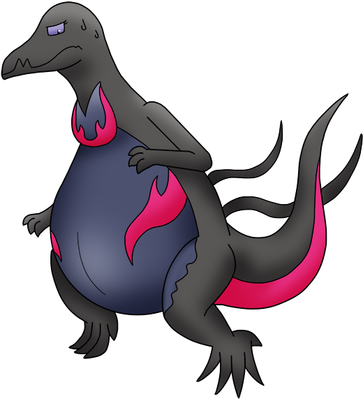 Preggy Salazzle - Cartoon (600x611), Png Download