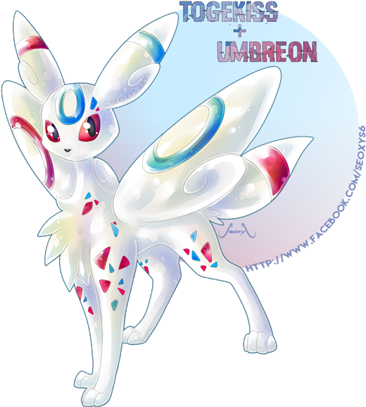 Photo - Pokemon Fusion Umbreon And Espeon (530x587), Png Download