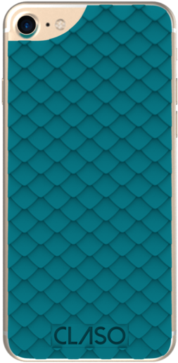 Vintage Teal Dragon Case For Iphone 6 Gold Back View - Art Paper (267x527), Png Download