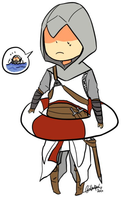 Altaïr Ibn-la'ahad Images Altair Wallpaper And Background - Assassin's Creed Altair Swimming (438x700), Png Download