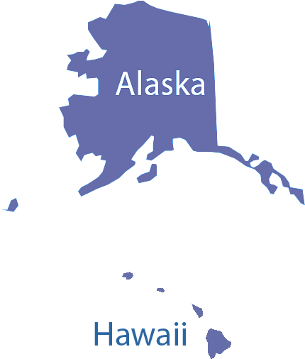Leesa Mattress Ships To Alaska Hawaii - Alaska And Hawaii Png (429x551), Png Download