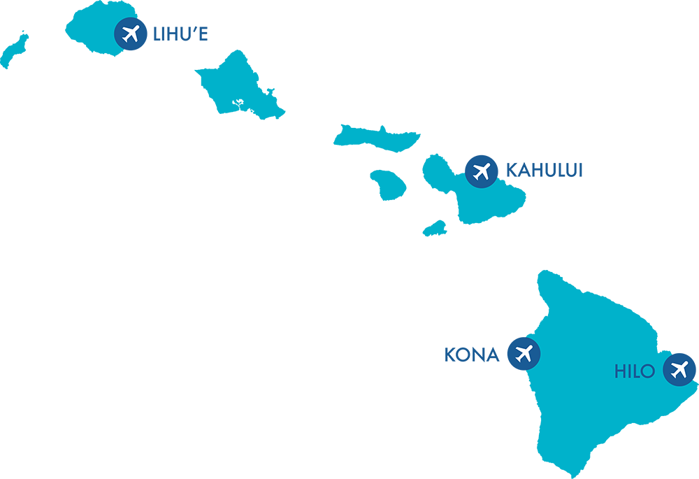 Airports We Serve - Hawaiian Islands Eps (1000x685), Png Download