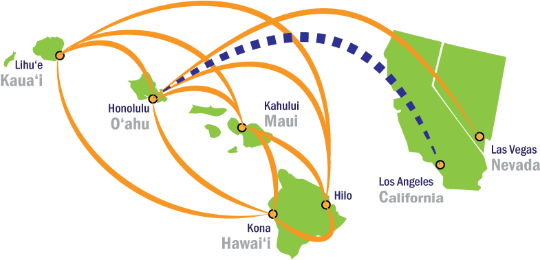 Aac Hawaii Route Map Updated Web - 808 (928x612), Png Download