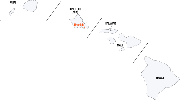 County Map Of Hawaii - Diagram (629x351), Png Download