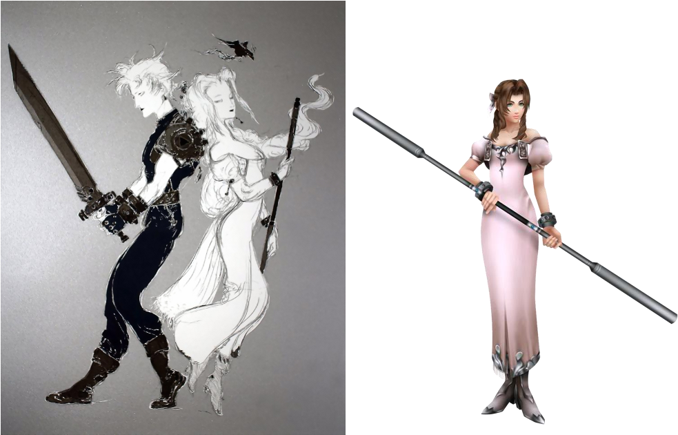 Worst/best Nomura Designs - Aerith Amano (1024x659), Png Download