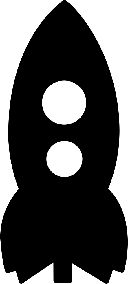 Rocket In Vertical Position Ship For Outer Space Travel - Cartoon (442x981), Png Download