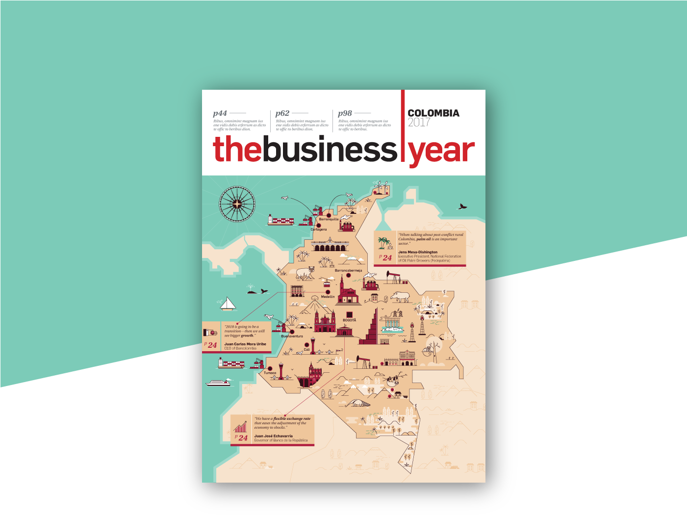 My Colombian Cover Illustration Is Published In The - Business Year (1400x1088), Png Download