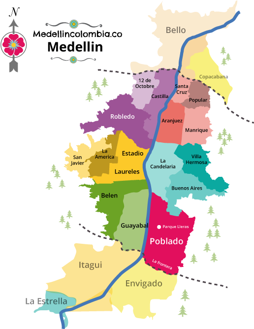 Image - Sur De Medellin Barrios (592x678), Png Download