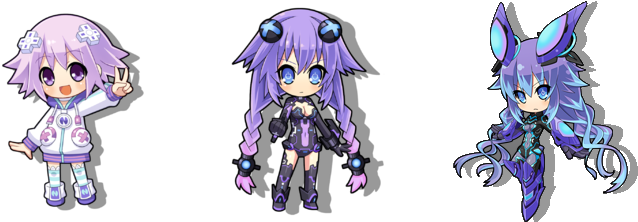 Megadimension Neptunia Vii Chirper Pics - Hyperdimension Neptunia Neptune Chibi (720x240), Png Download