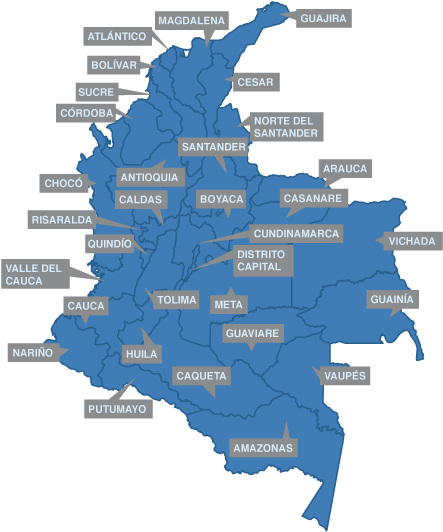 Colombia - Mapa De Colombia (646x540), Png Download