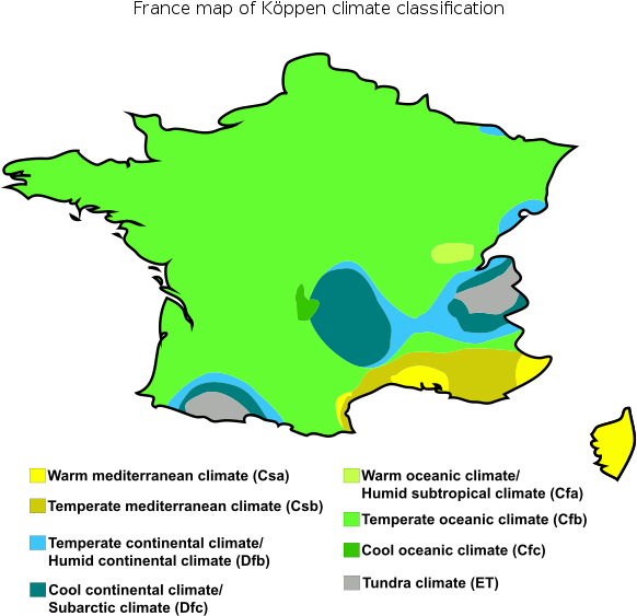 Climate Map Of France Https - Climate Of The Hauts De France (600x600), Png Download