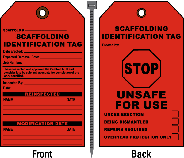 Stop Unsafe For Use Scaffold Tag - Contoh Tag Scaffolding (600x514), Png Download