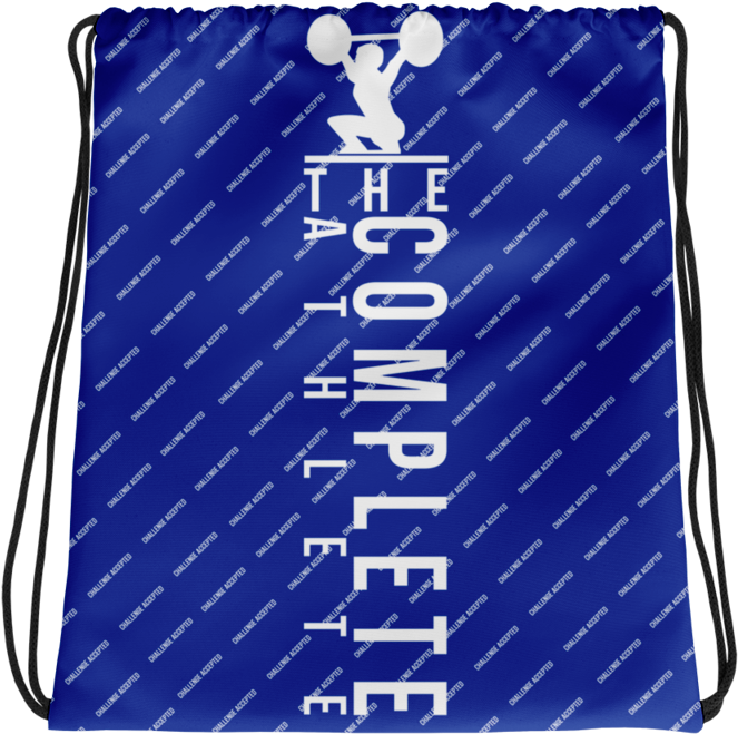 {blue} The Complete Athlete "challenge Accepted" Drawstring (800x800), Png Download