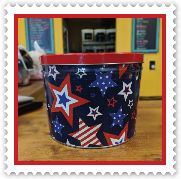 Stars & Stripes Tin 2 Gal - Postage Stamp (631x627), Png Download