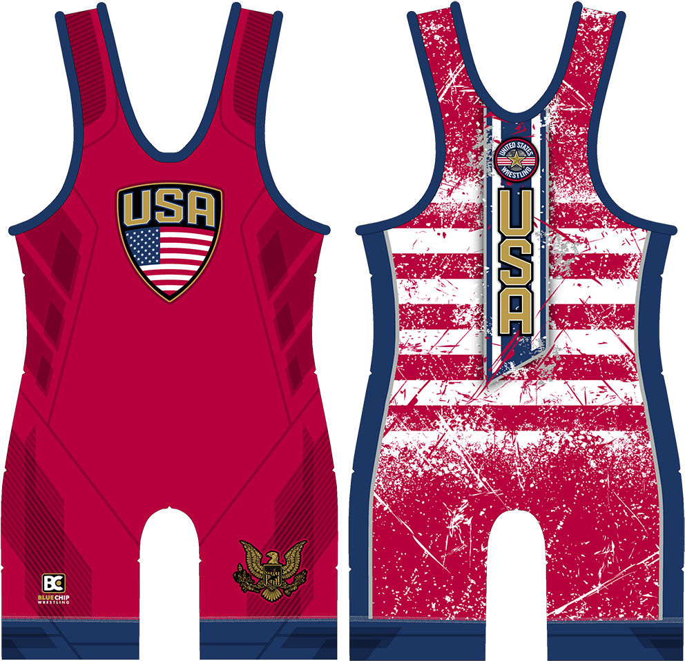 Stars And Stripes Red Wrestling Singlet - Wrestling Singlet (1000x1000), Png Download